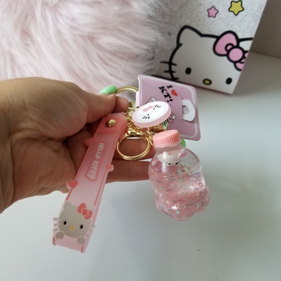 Hello Kitty Accessories Floating Hello Kitty Key Chain Oil Liquid
